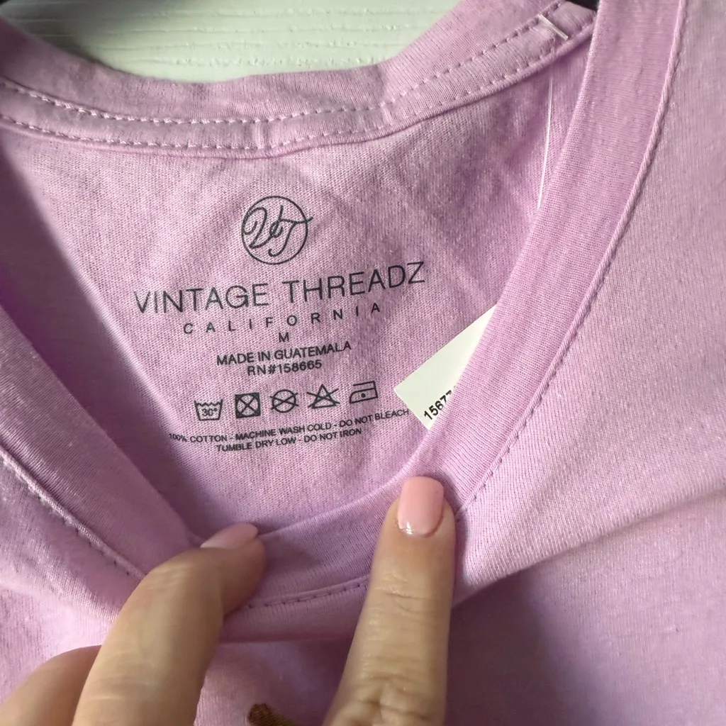 NWT Vintage Threads Juniors Pink Cherry Graphic T - Image 2