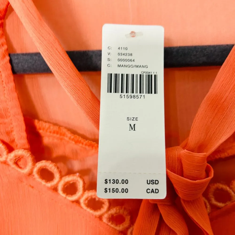 Anthropologie Wheatley Coral Peach Peasant Boho Top Ranna Gill Rare NWT Sz Med - Image 6