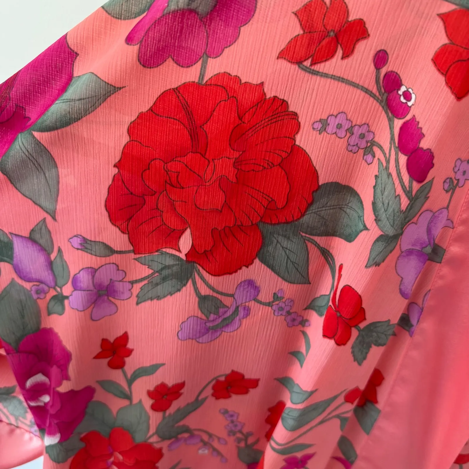 Vintage Victoria's Secret Gold‎ Label Floral Wrap Kimono Robe One Size - Image 8