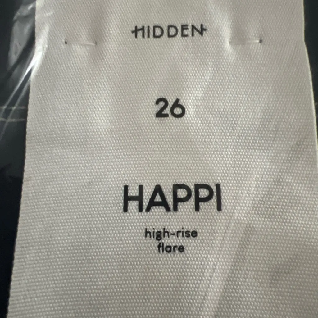 HIDDEN HAPPI Rinse Wash Utility Pocket Clean Flare Womens Jeans Sz 26 Blue - Image 3