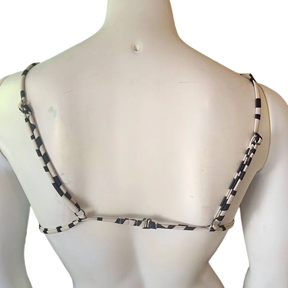 Cream & Black Zebra Stripes Bikini Top Size XS - Image 5