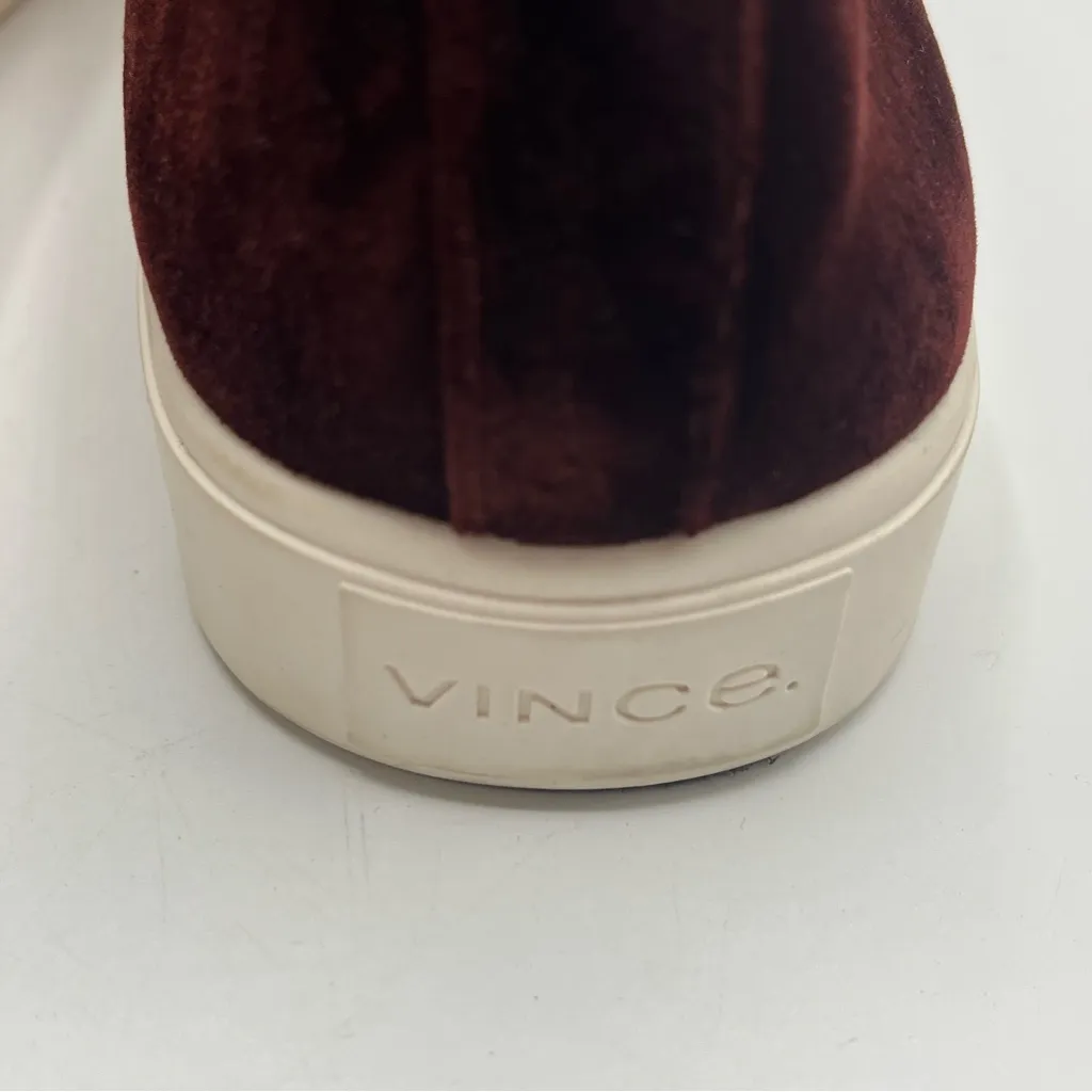 Vince Blair Velvet Slip On Shoes Size 5 Burgundy Oxblood - Image 7