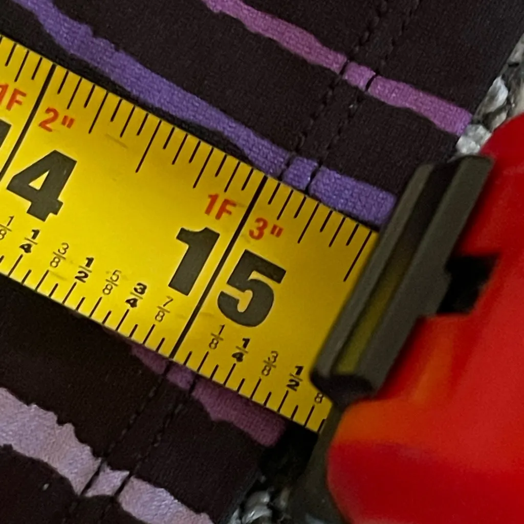 Bob Mackie Black Purple Painterly Stripe V-Neck Hi Low 3/4 Sleeve Tunic Blouse M - Image 12