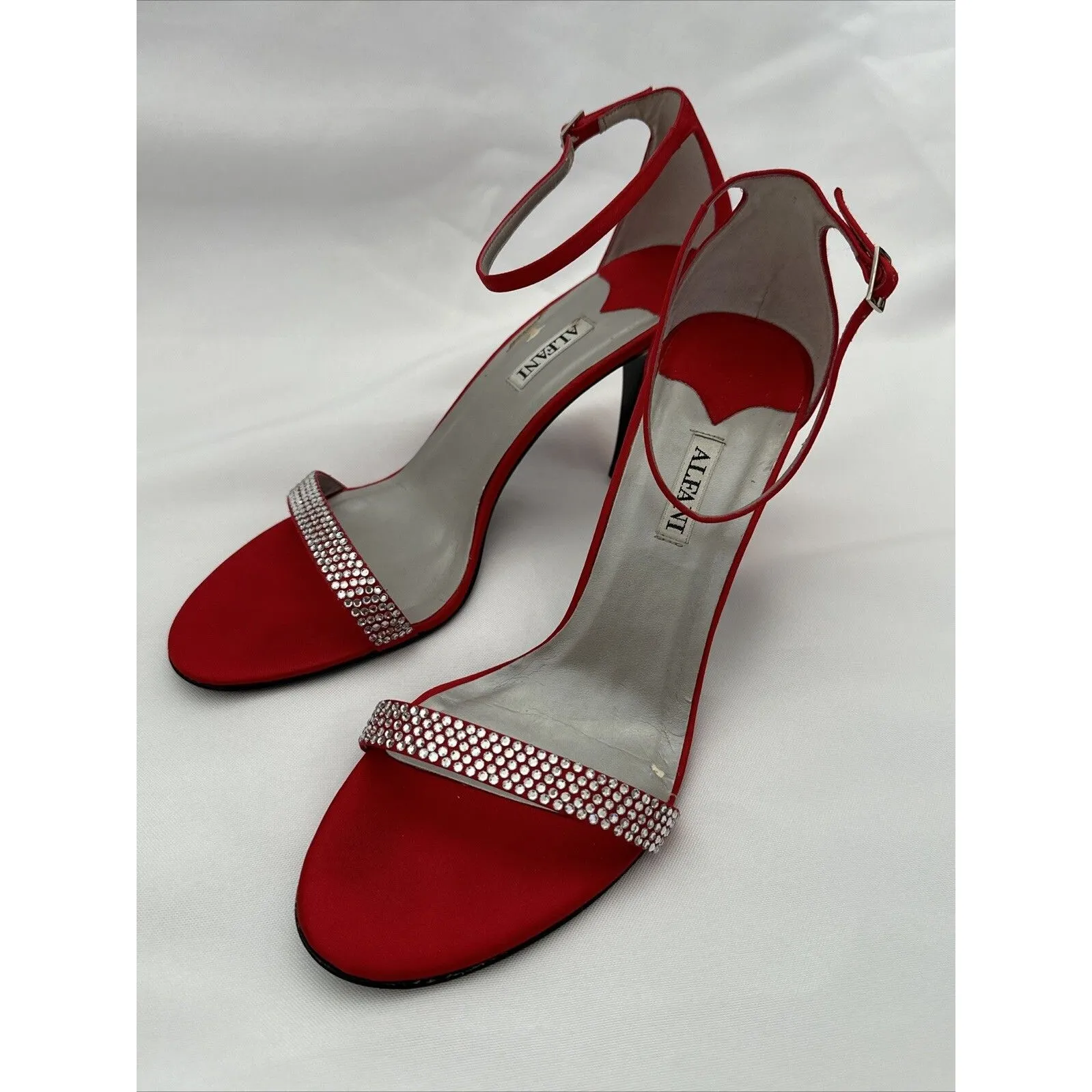Alfani Shoes Ashton Red Sparkle Heels Size 10M 3 1/2” Heel Straps - Image 16