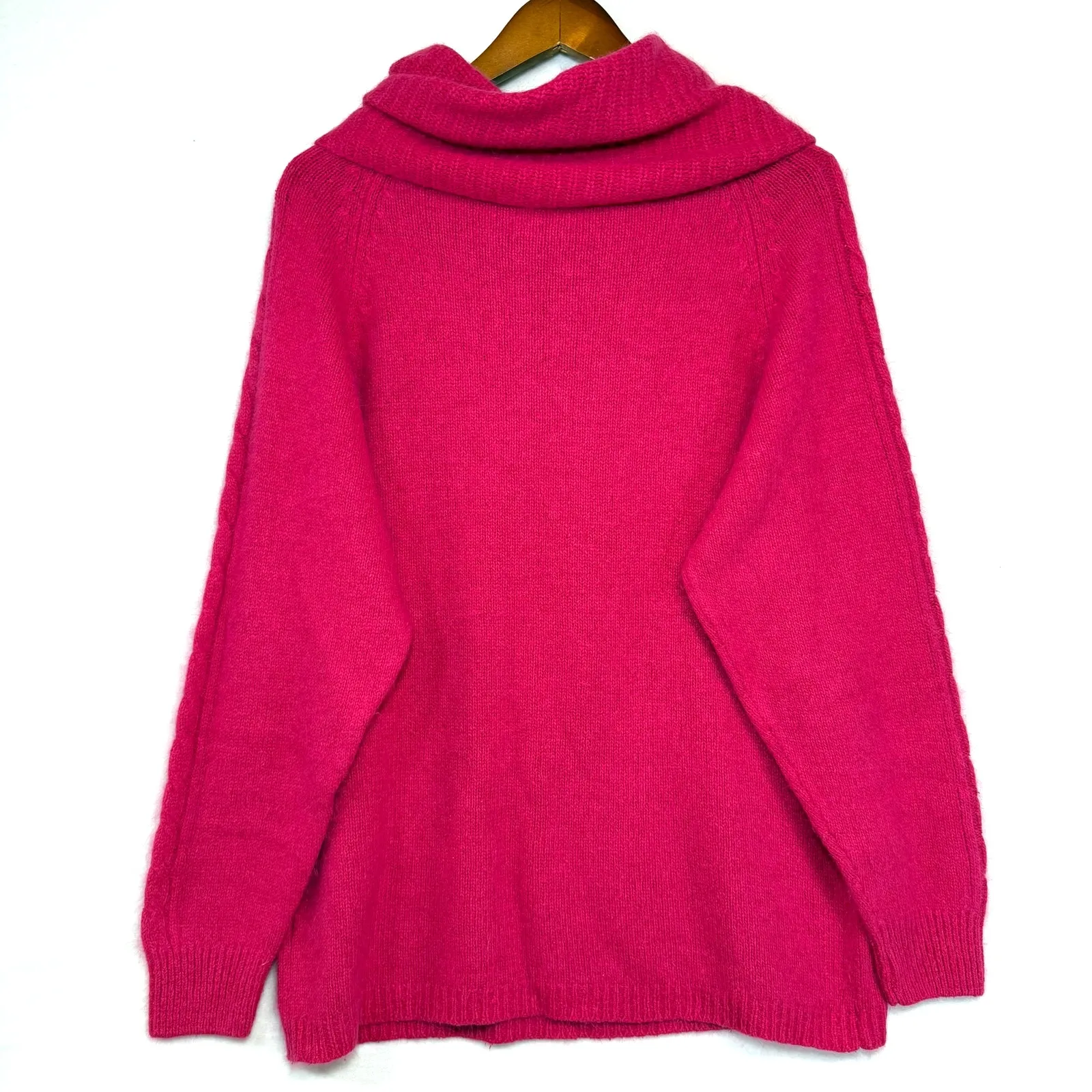 VTG Eminent M Silk Wool Blend Turtleneck Sweater Pink Fuzzy Soft Knit Preppy 90s Size M - Image 4