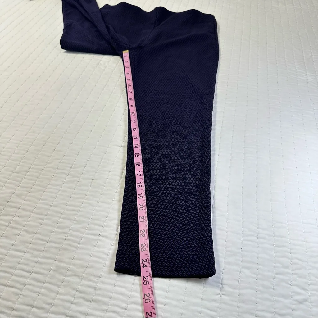 Chico's Pull On Ankle Pants Elastic Waist Purple and black Texture - Image 5