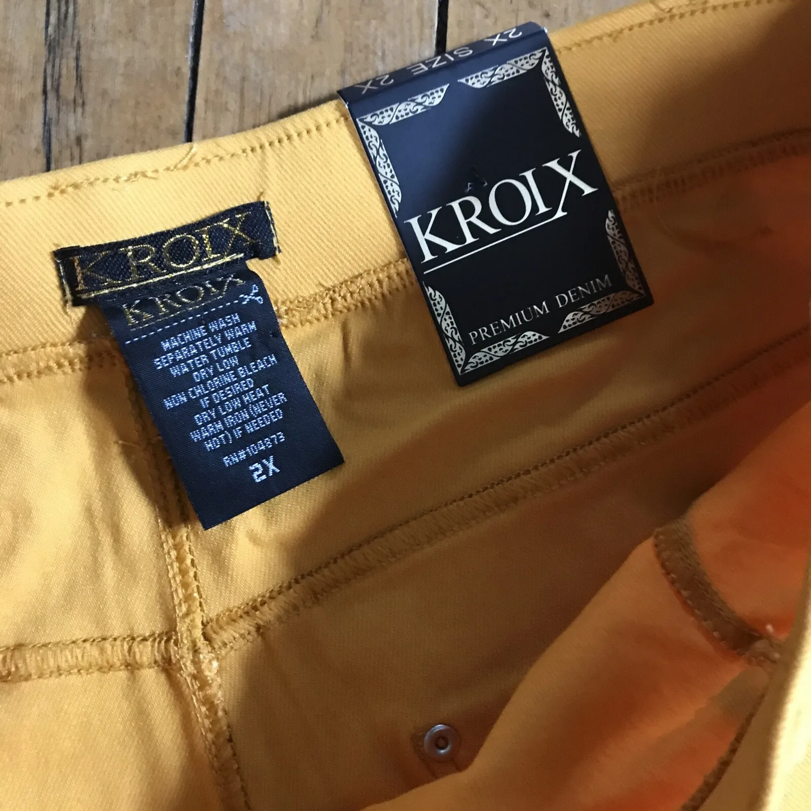 Kroix Denim Jeans NWT yellow 2XL Size 16 - Image 5