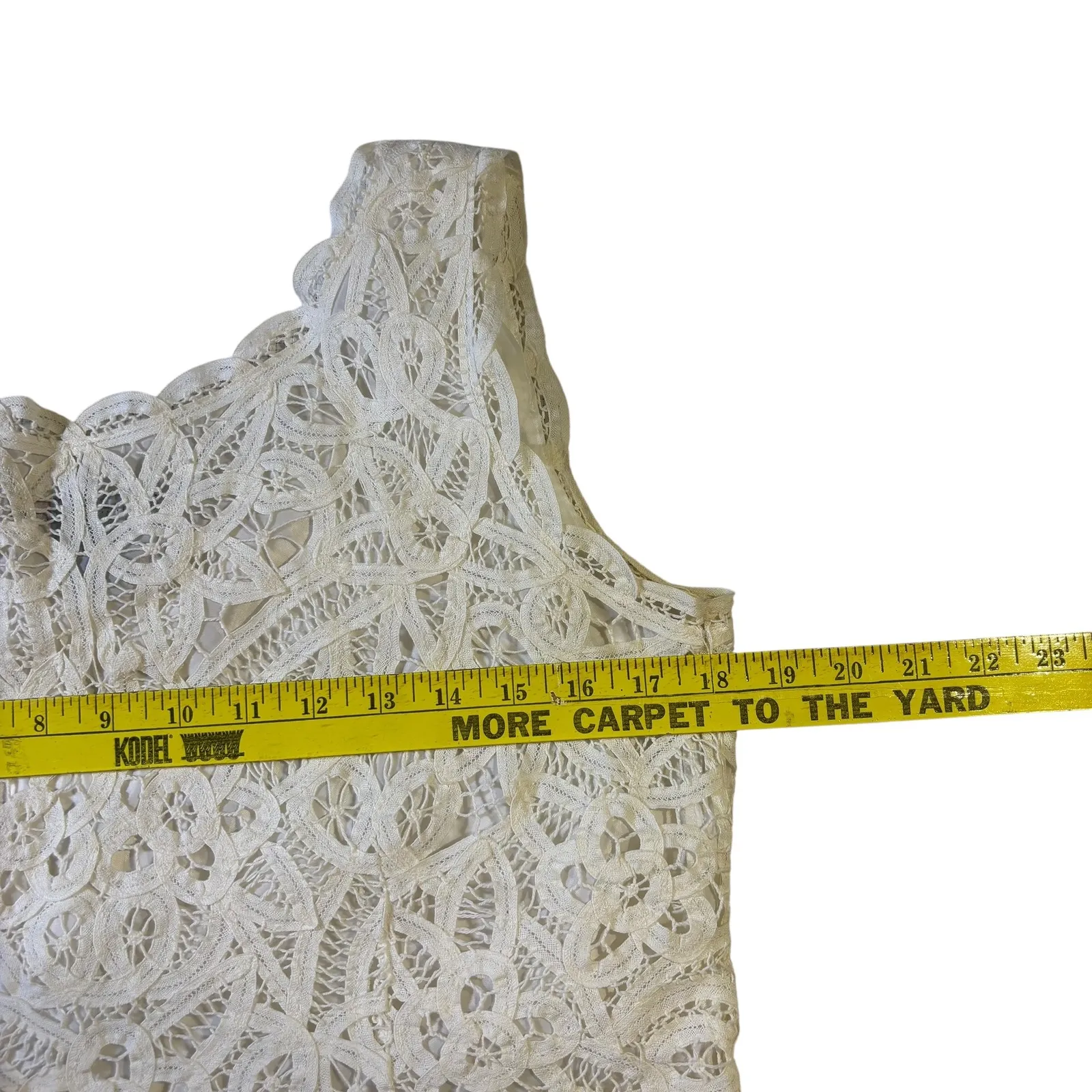 Silkland Cream Lace‎ Top Womens Sleeveless V - Image 8