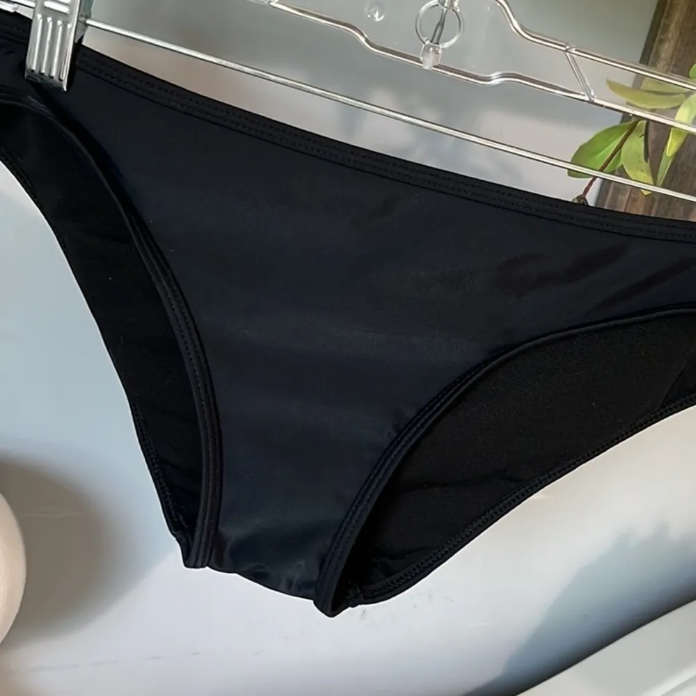 Black Bikini Swimsuit Bottom Solid Womens Small - Image 7