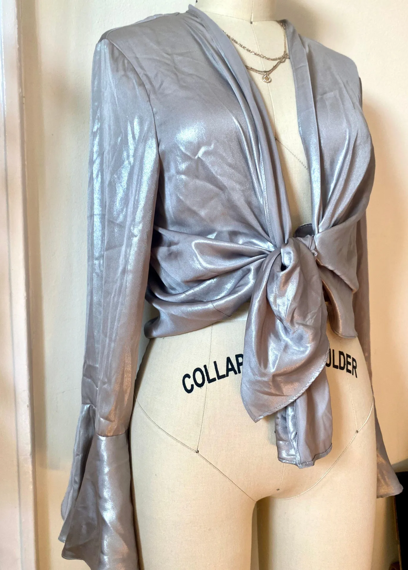 Bardot Satin Wrap Shirt - Image 3