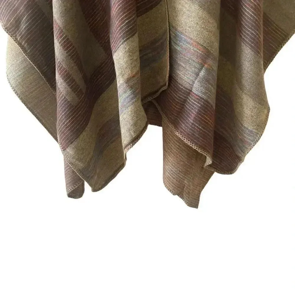 NWOT Kollie Moore Women's Color Block Shawl Long Sweater Coat Scarf One Size Brown - Image 4