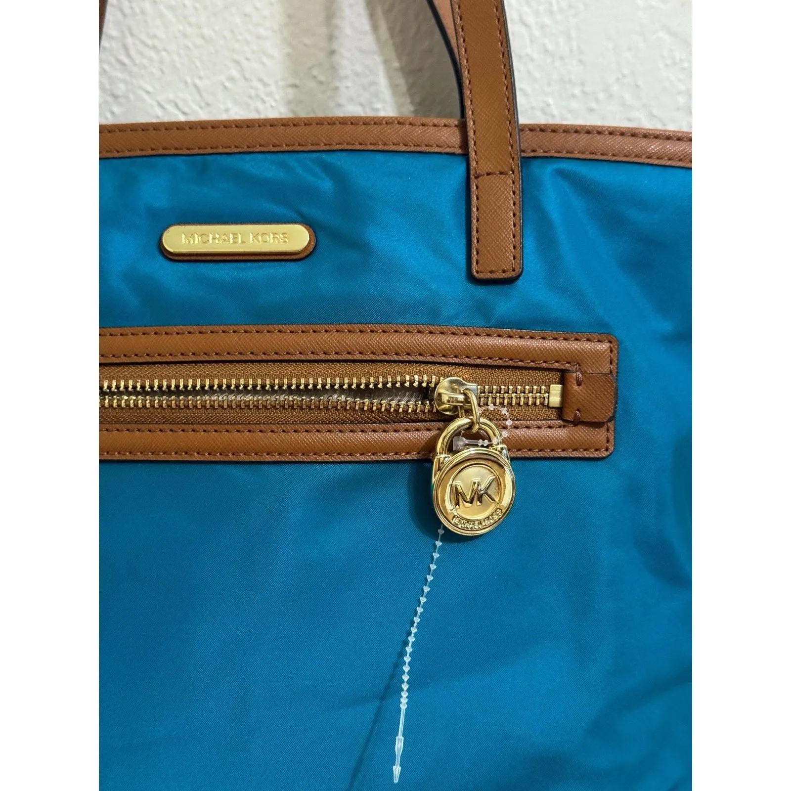 Authentic Michael kors Light blue small Nylon tote‎ - Image 3