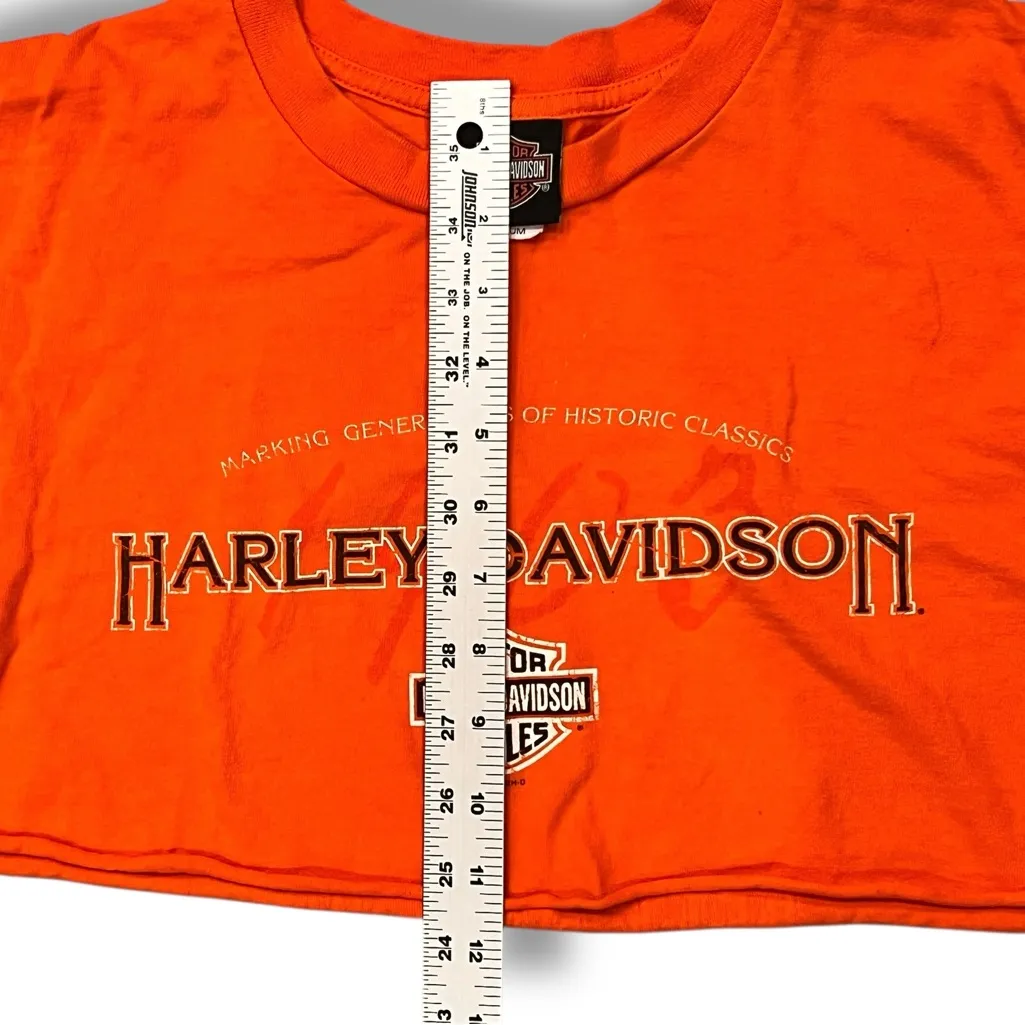 Harley Davidson Cropped Shirt M Short Sleeve Belleville WA Bikercore Sexy A - Image 6