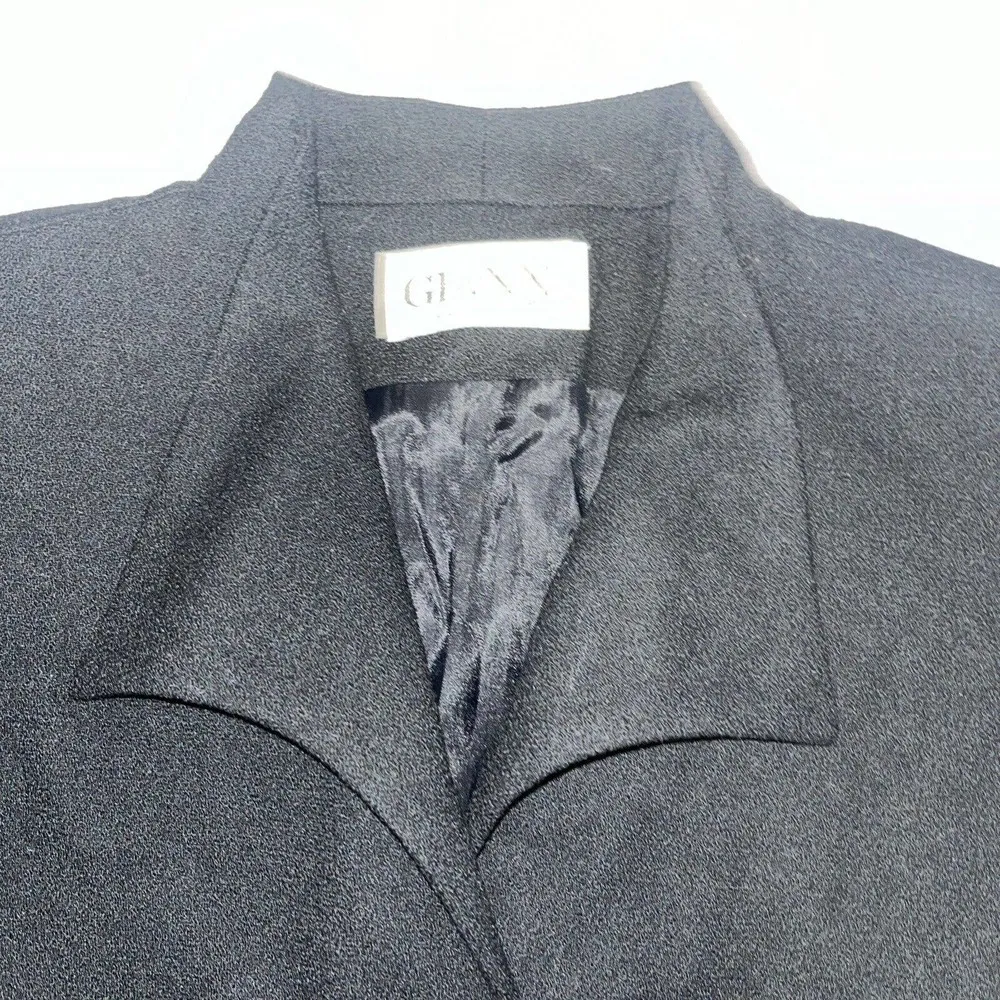 Gianni Sport Sz 10 Women’s Black 100% Wool‎ Button Front Coat - Image 5