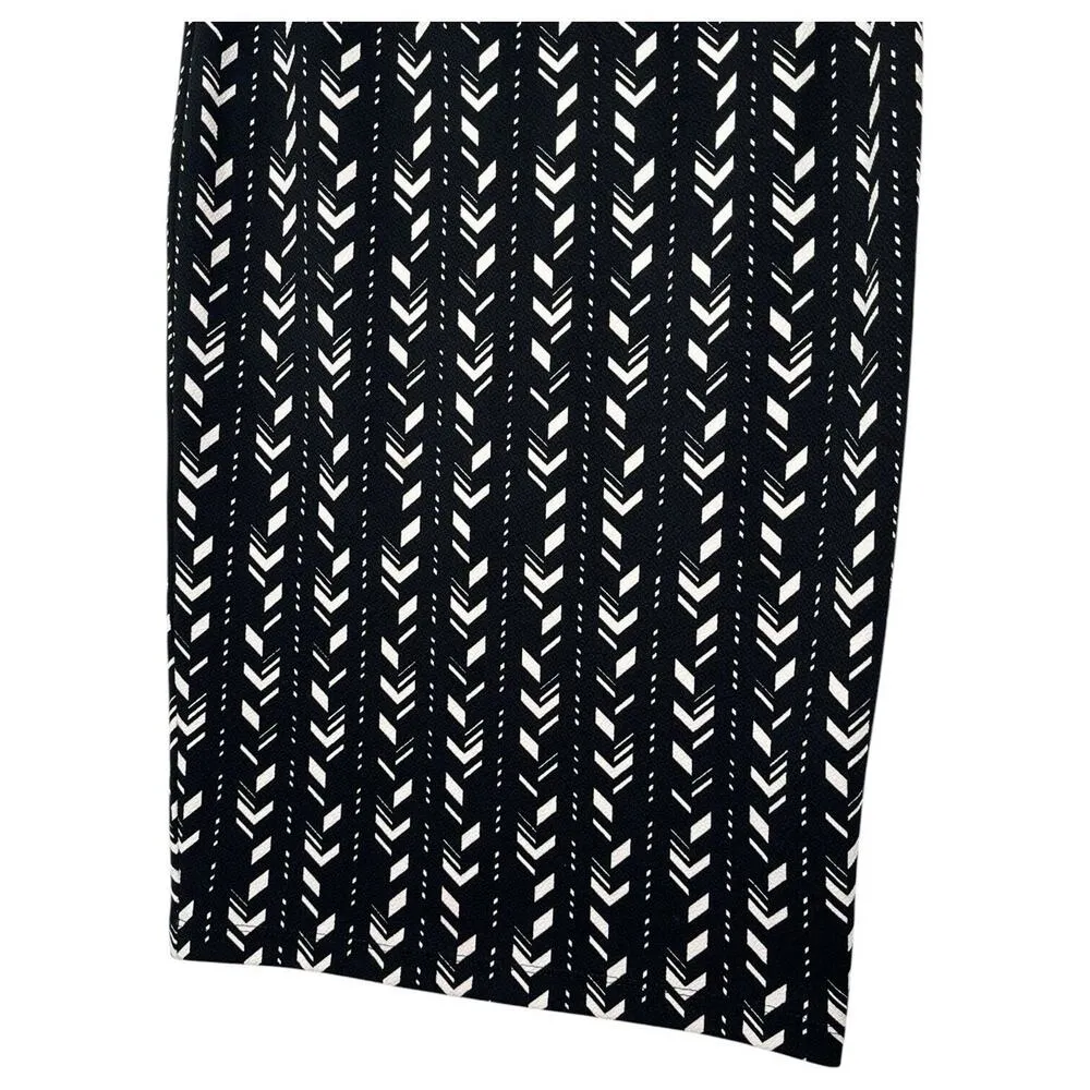 Black Halo Skirt Womens XS Midi Pencil Shirt Geometric Slimming Designer Black - Image 7