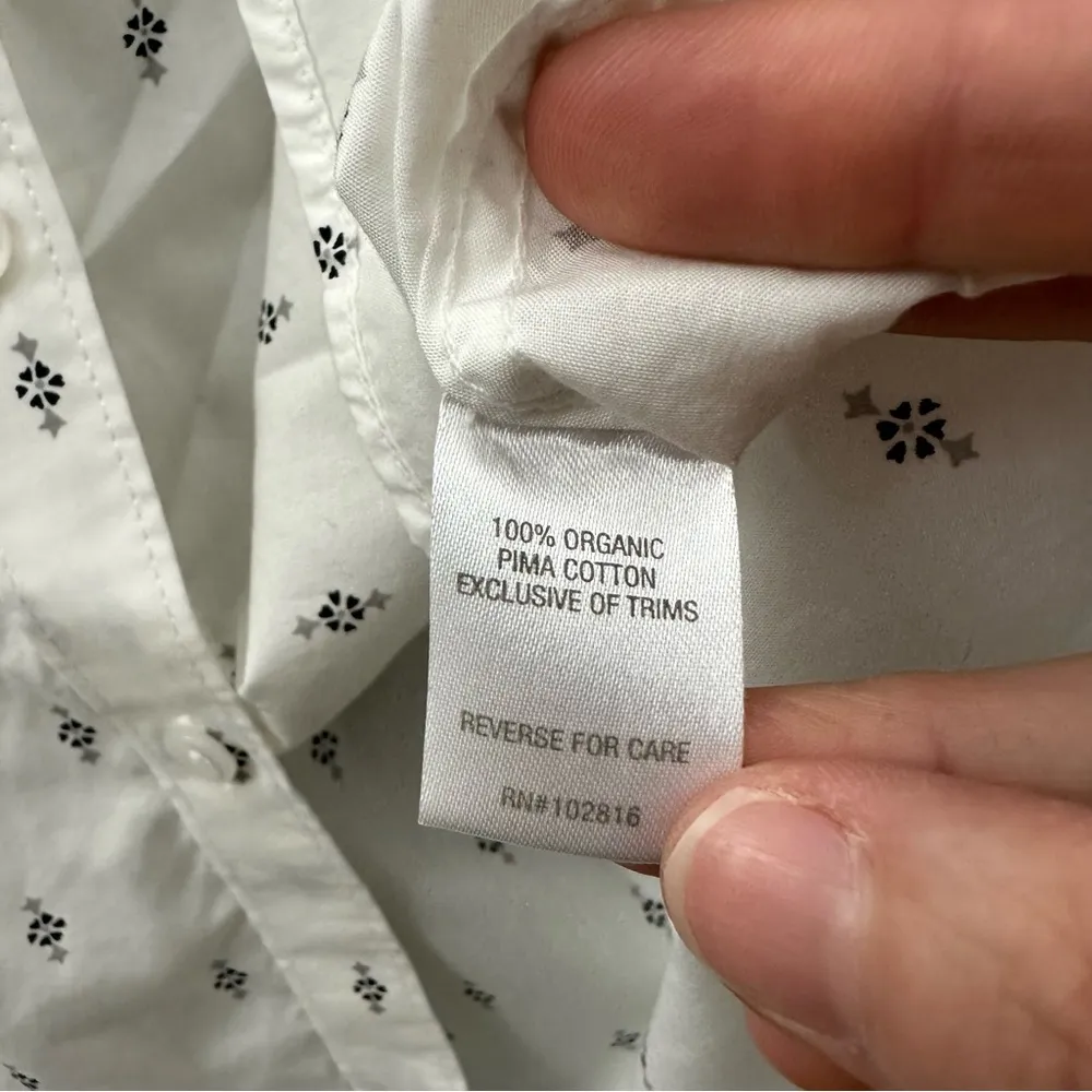 Garnet Hill Essential Organic Pima Cotton Long Sleeve Button Down Shirt Women 18 - Image 4