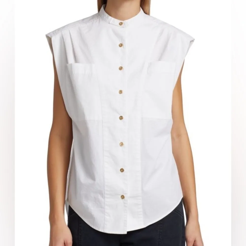 DEREK Lam Clinton Sleeveless Button-Up Top white oversized NWOT size 2 - Image 5