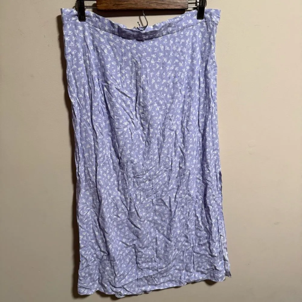 ASOS Purple Midi Slit Floral Skirt- Size 12 - Image 2
