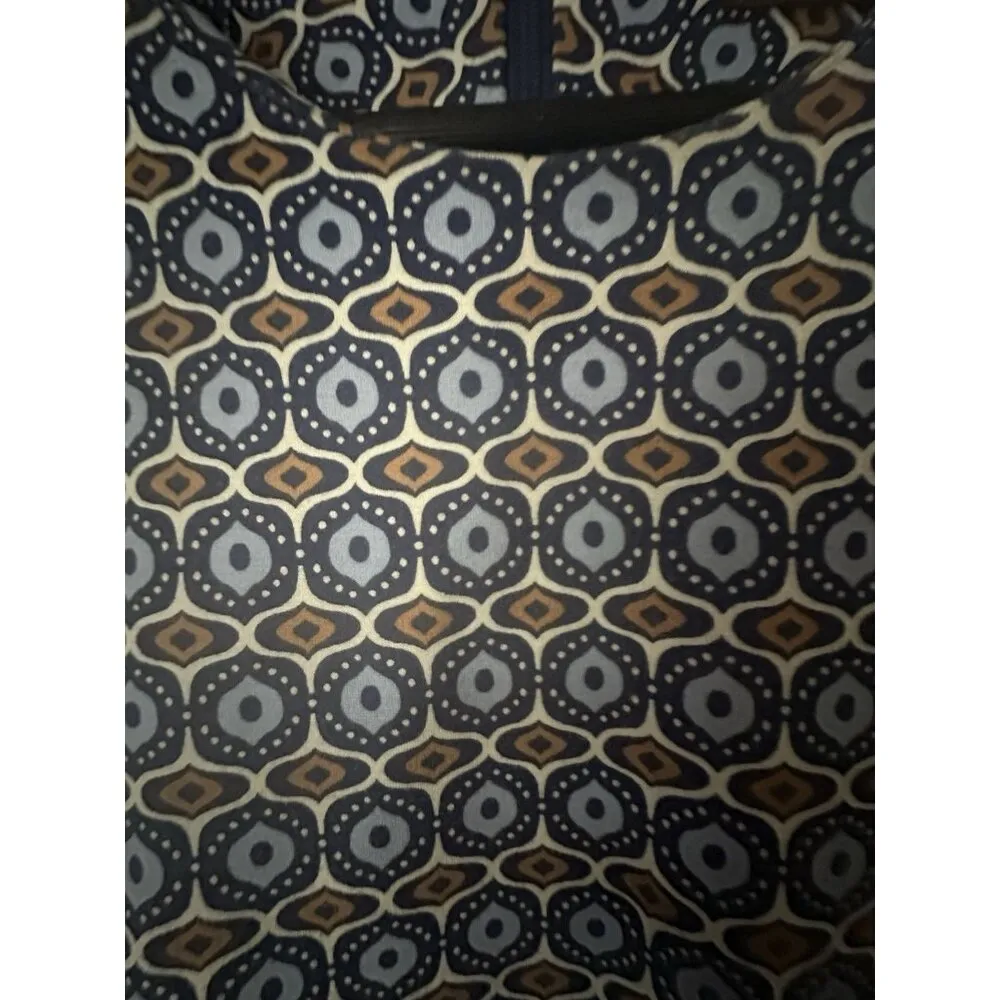 J MCLAUGHLIN Womens Size M Navy White Geometric Print Sleeveless Sheath Dress - Image 4