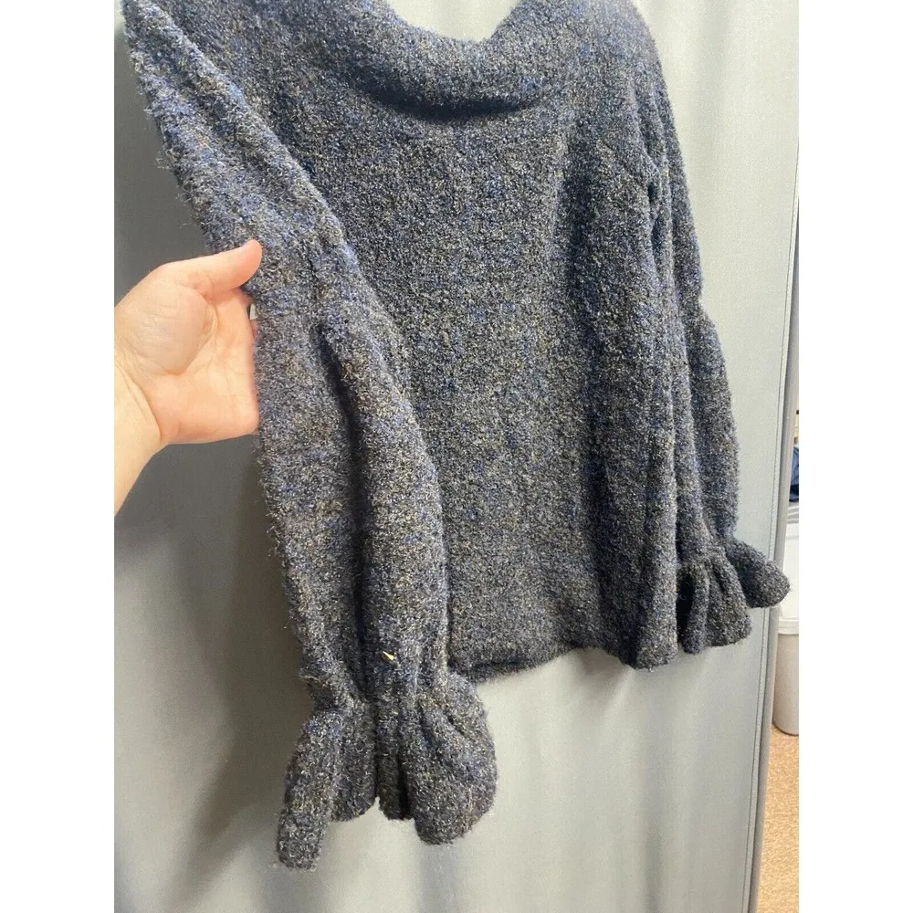 Something Navy Maisie Sweater Womens Small Blue Wool Blend Off The Shoulder B63 - Image 6