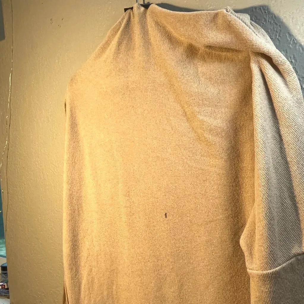CBR Beige Tan Wide Cowl Neck Sweater Size Medium Scoop Minimalist Casual - Image 8
