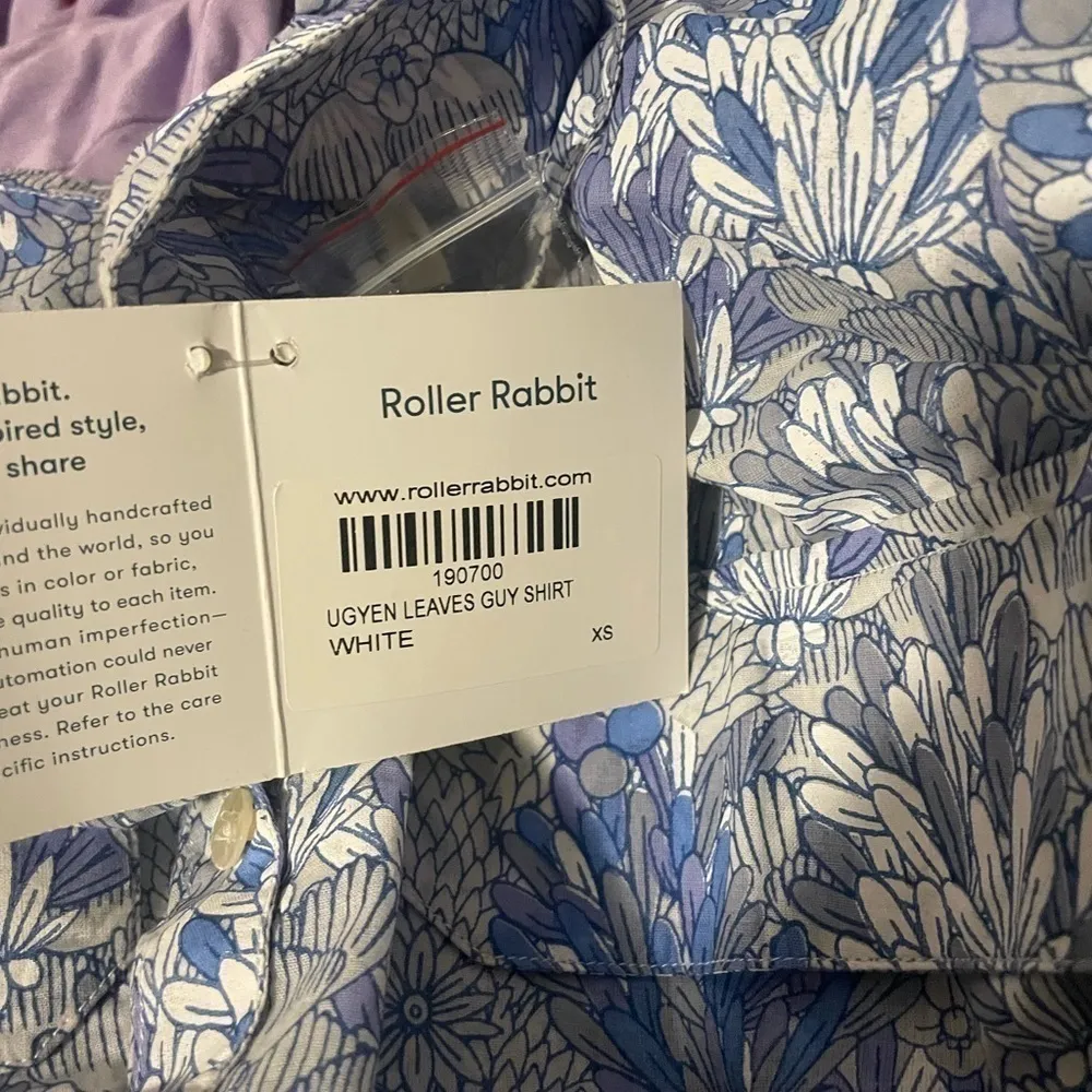 Roller‎ Rabbit Guy Button Down Cotton Printed Shirt XS Blue White - Image 11