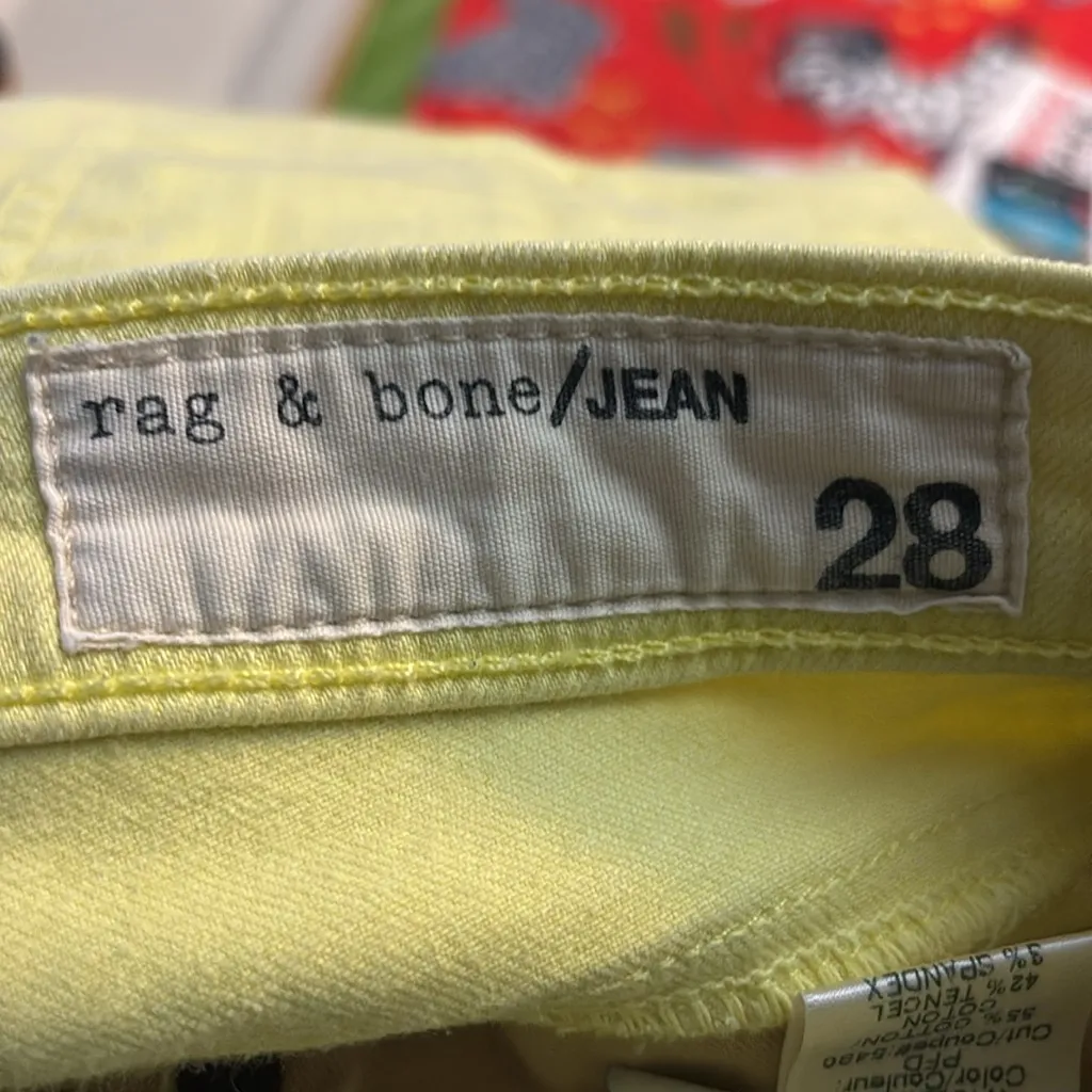 Rag & Bone Yellow Skinny Jeans 28  Spring Rainbow Dopamine Summer Preppy Classic - Image 8