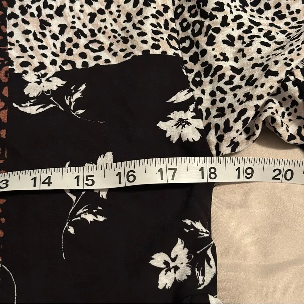 Hiatus Women’s Size S Patchwork Leopard Floral Print Short Sleeve Mini Dress - Image 7