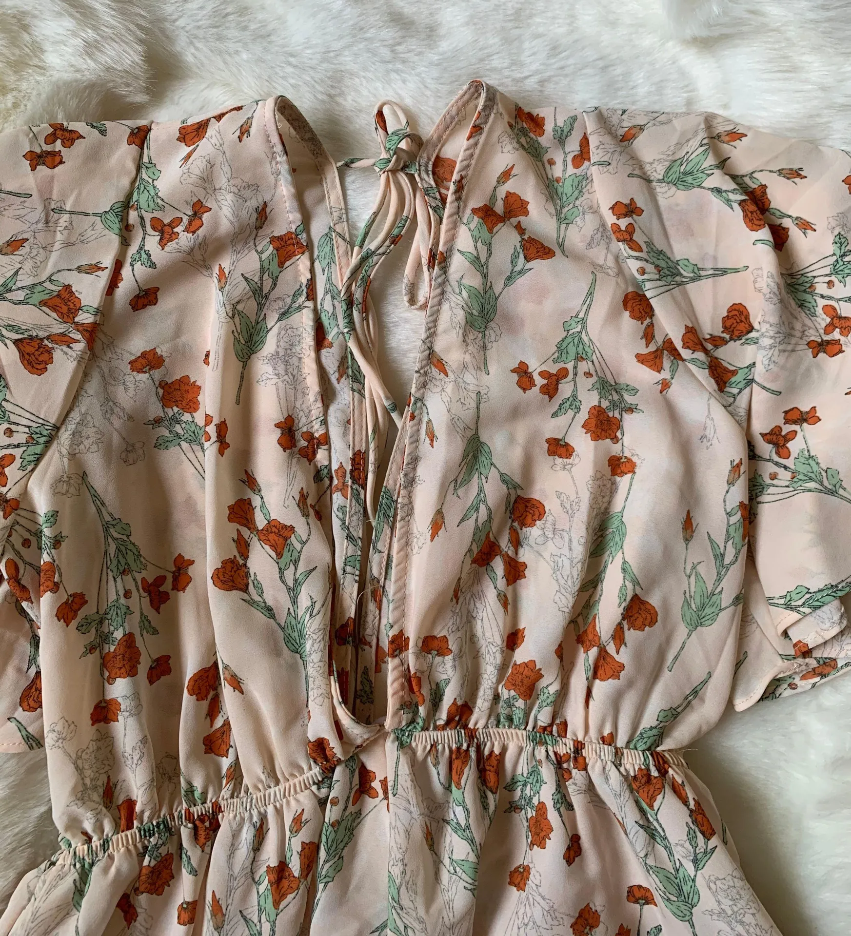 Sheer Floral Blush Romper - Image 5
