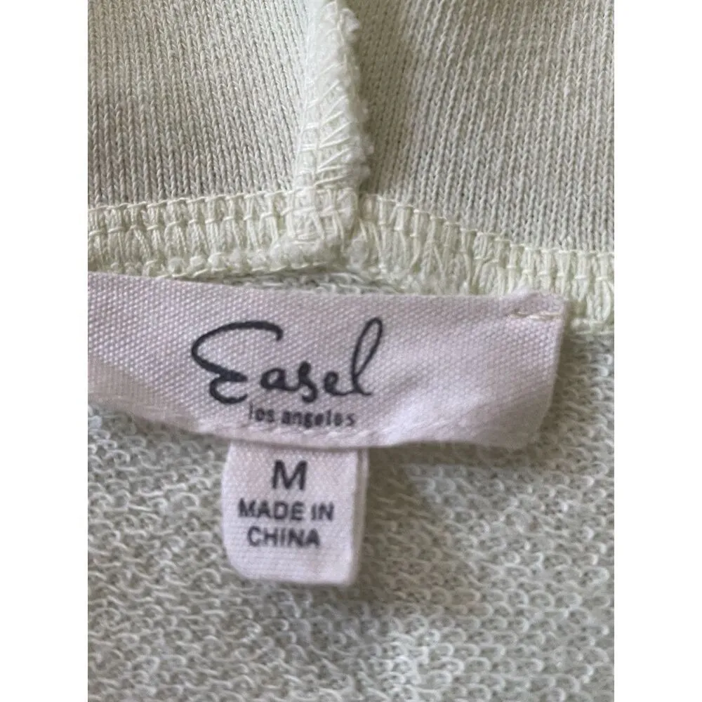 Easel Los Angeles Acid Green Ombre Distressed Hoodie Tee Unisex Size M - Image 2