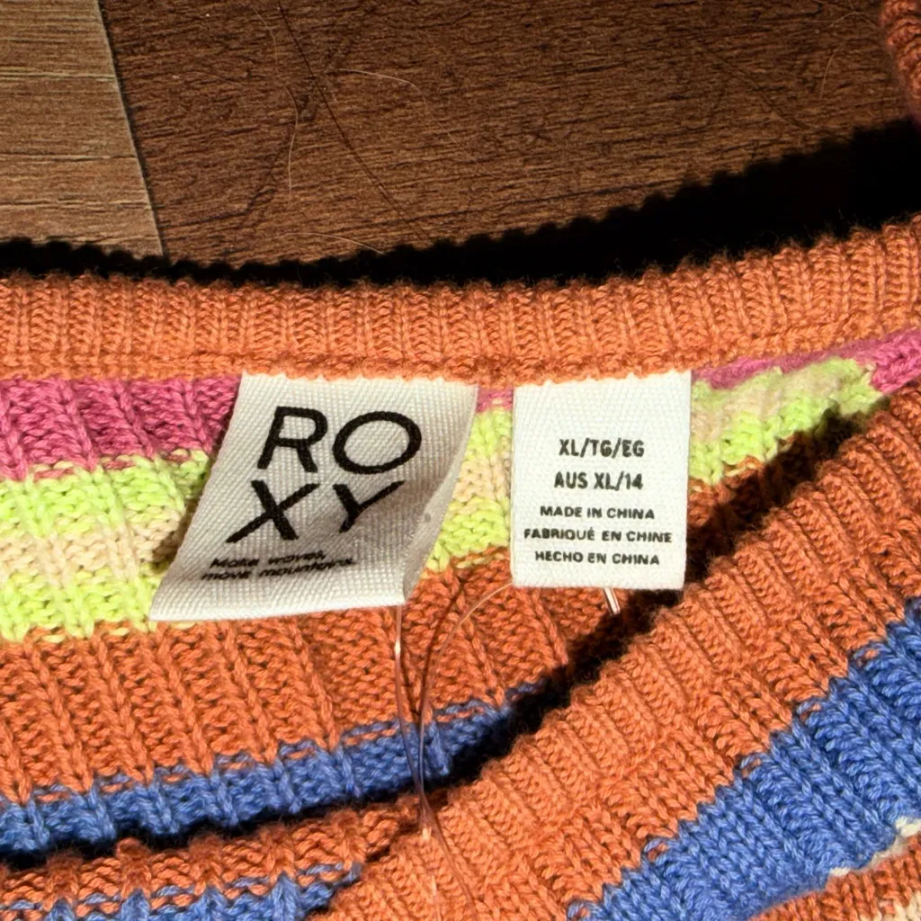 Roxy Sunshine Day long sleeve Cropped Sweater Size XL NWT - Image 6