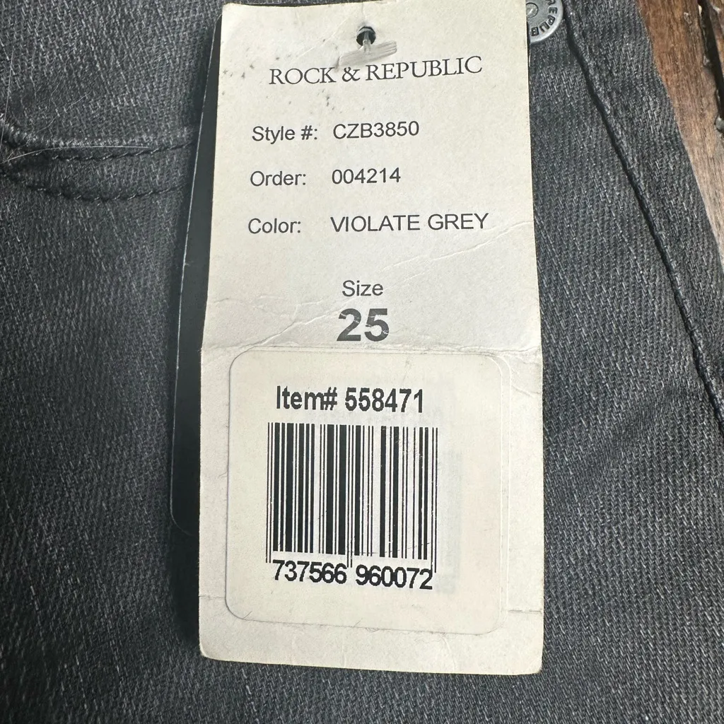 New Rock &‎ Republic Gray Skinny Jeans 25 - Image 4