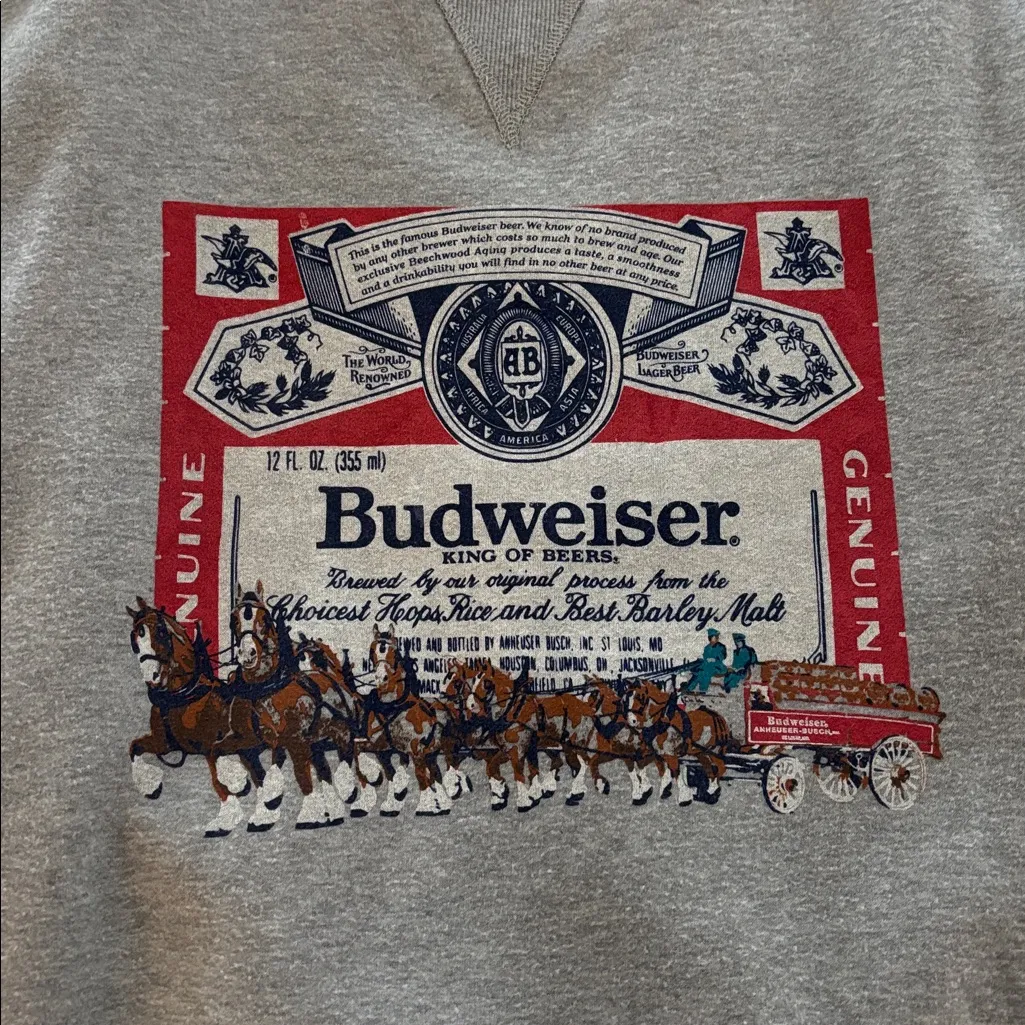 Budweiser Gray Crewneck Sweatshirt - Image 2