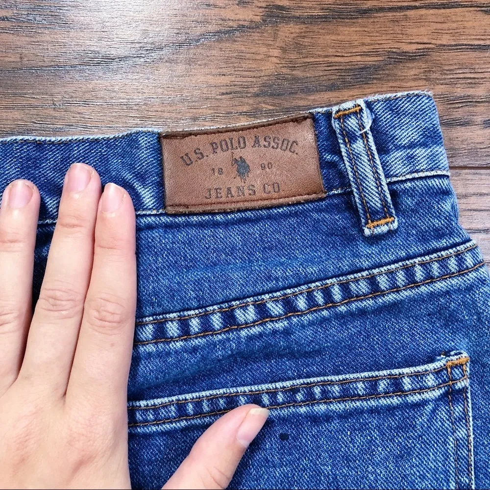 vintage • 90s denim shorts US Polo Association blue jean high rise medium wash - Image 8