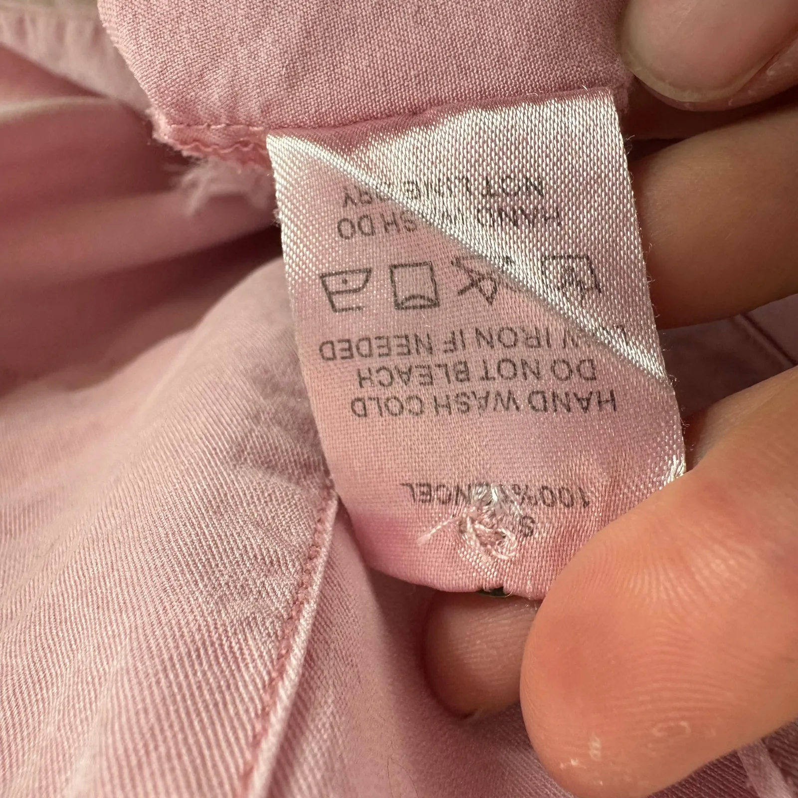 Urban Daizy Pink Tencel Raw Hem Cap Sleeve Collared Button Up Shirt Dress Size L - Image 6