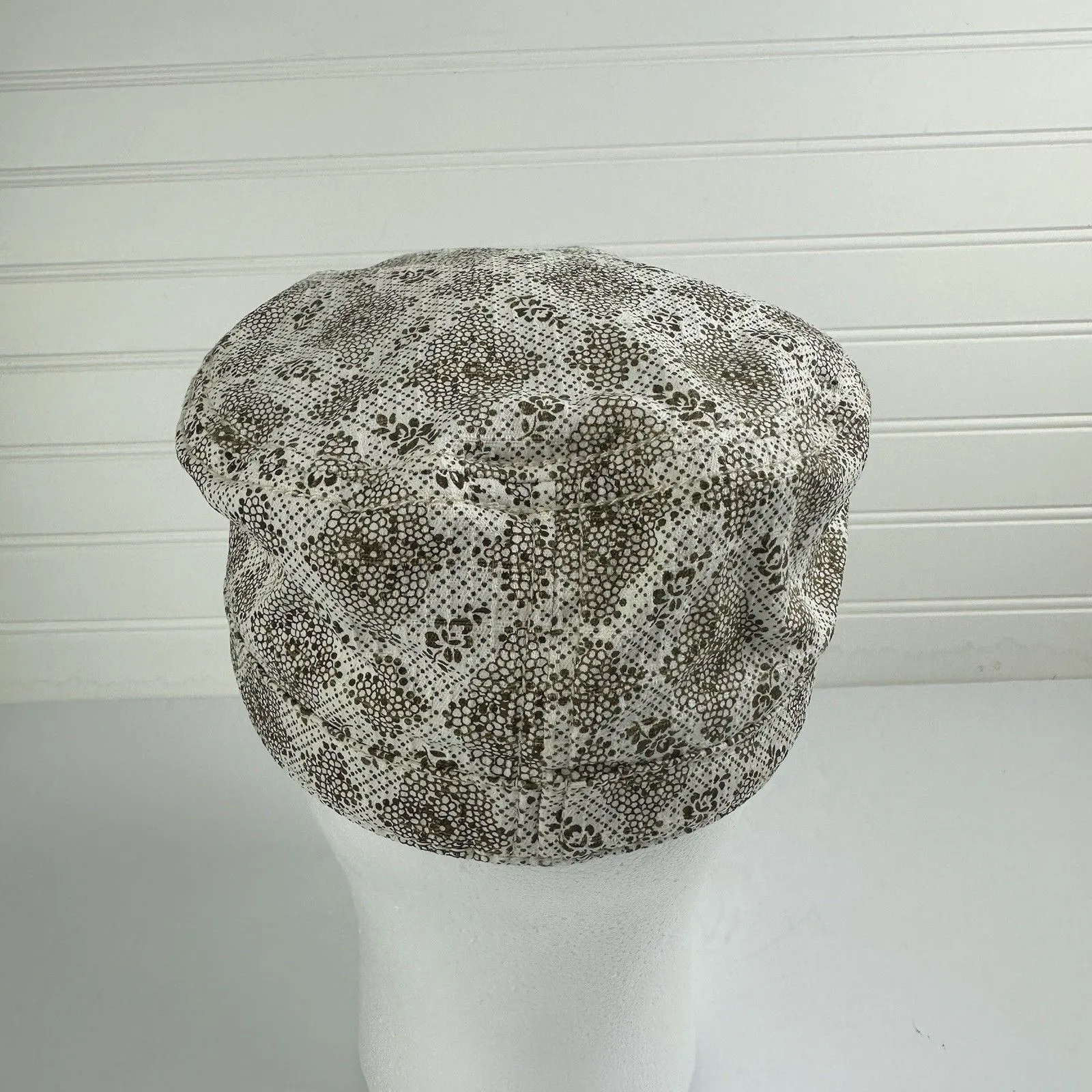 Goorin Bros Women’s Brown White Floral Y2K Newsboy Military Cadet Hat Women’s M - Image 3