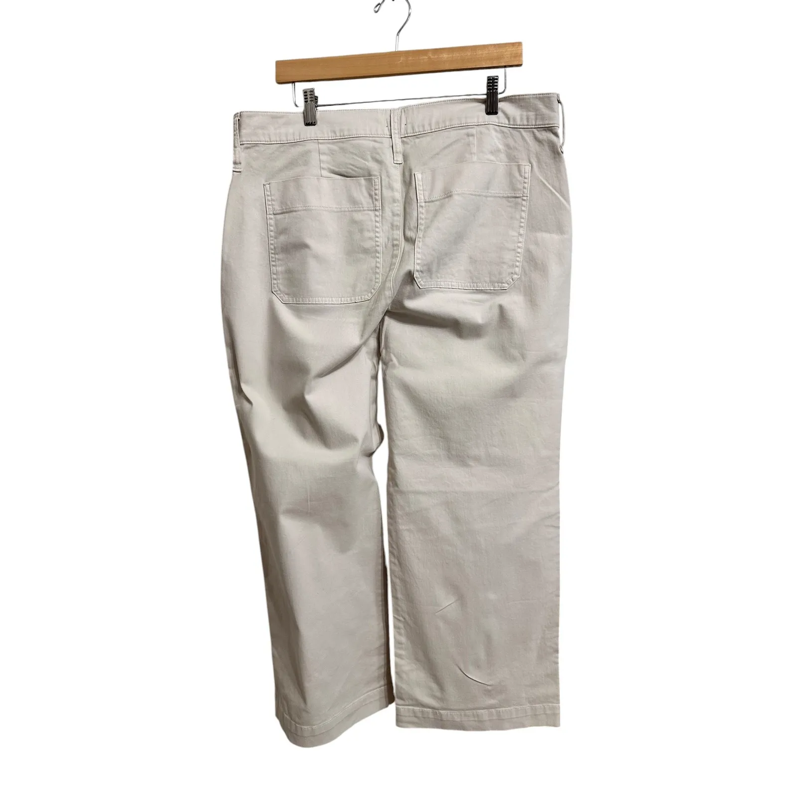 J. Crew Sailor‎ slim Wide Leg Cropped chino Pants Beige Women's Size 34 #BY637 - Image 6