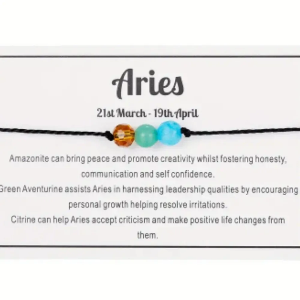 NWT! Aries ♈️ Natural Faceted Stone Handmade Braided Beaded Bracelet NEW - Image 6