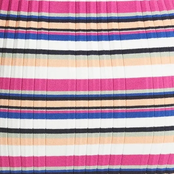 NWT Club Monaco Dress Summer Stripes Rib Knit Midi Tank Dress Women’s Size Large - Image 8
