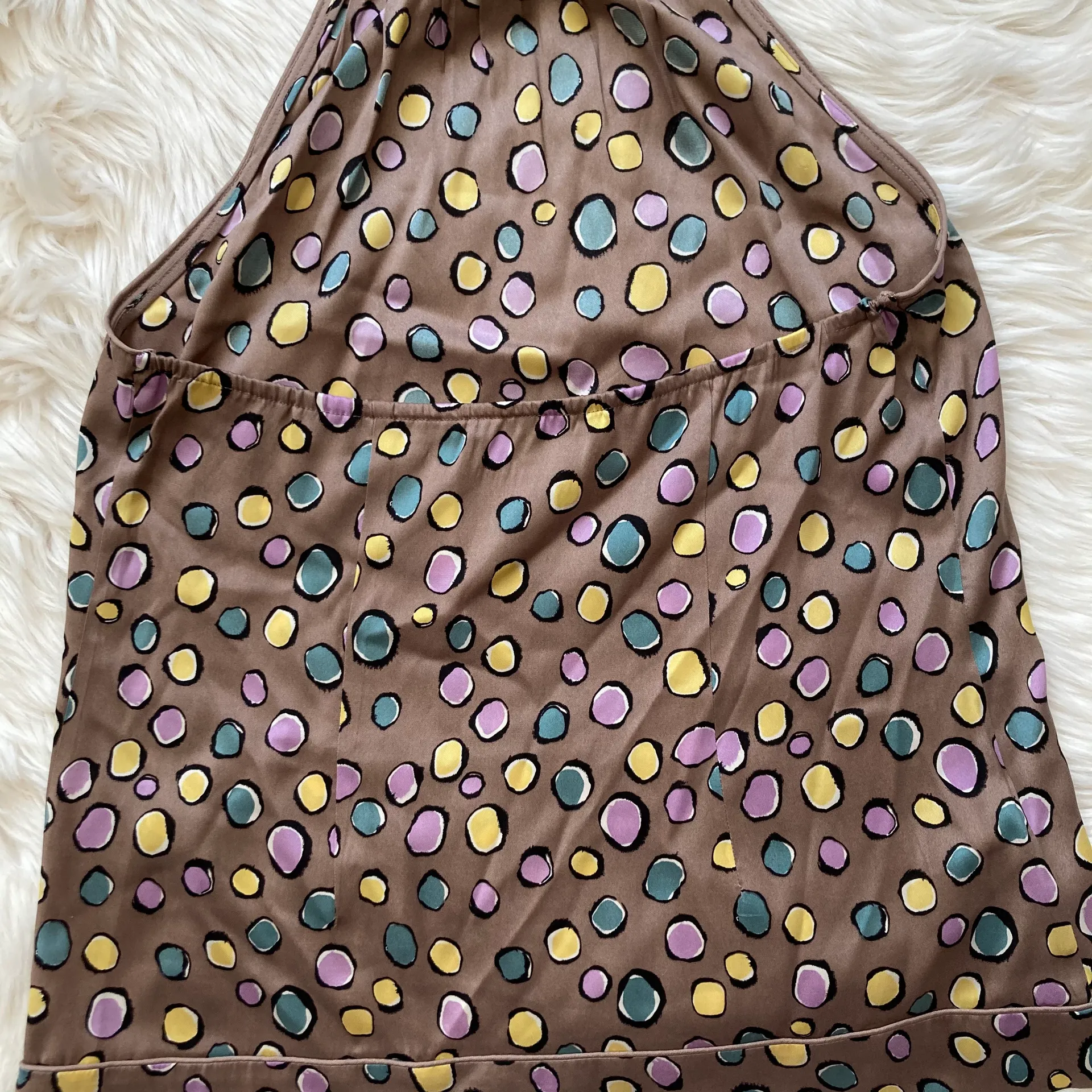 BCBGMAXAZRIA Multicolor Dot Silk Halter Top - Image 10