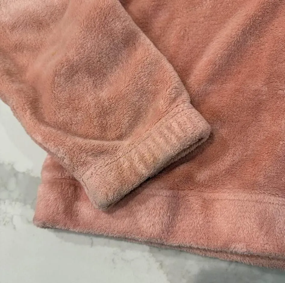 Hollister Half Zip Cropped Pullover Sweater Women's Small Fleece Pink Coquette - Image 4