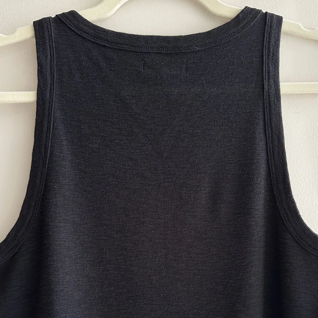 Madewell Highneck Black Tank Top, Casual Basic Layering Tank, Size Large - Image 15