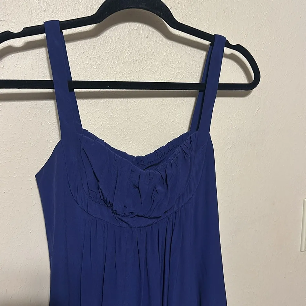 ASPESI SILK Navy MINI‎ DRESS Size 42 Size Medium Blue - Image 2