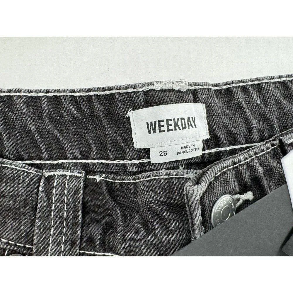 Weekday Jeans Women Size 28 Duchess Baggy Low Rise Black Wide Leg Grunge Y2K​ - Image 7