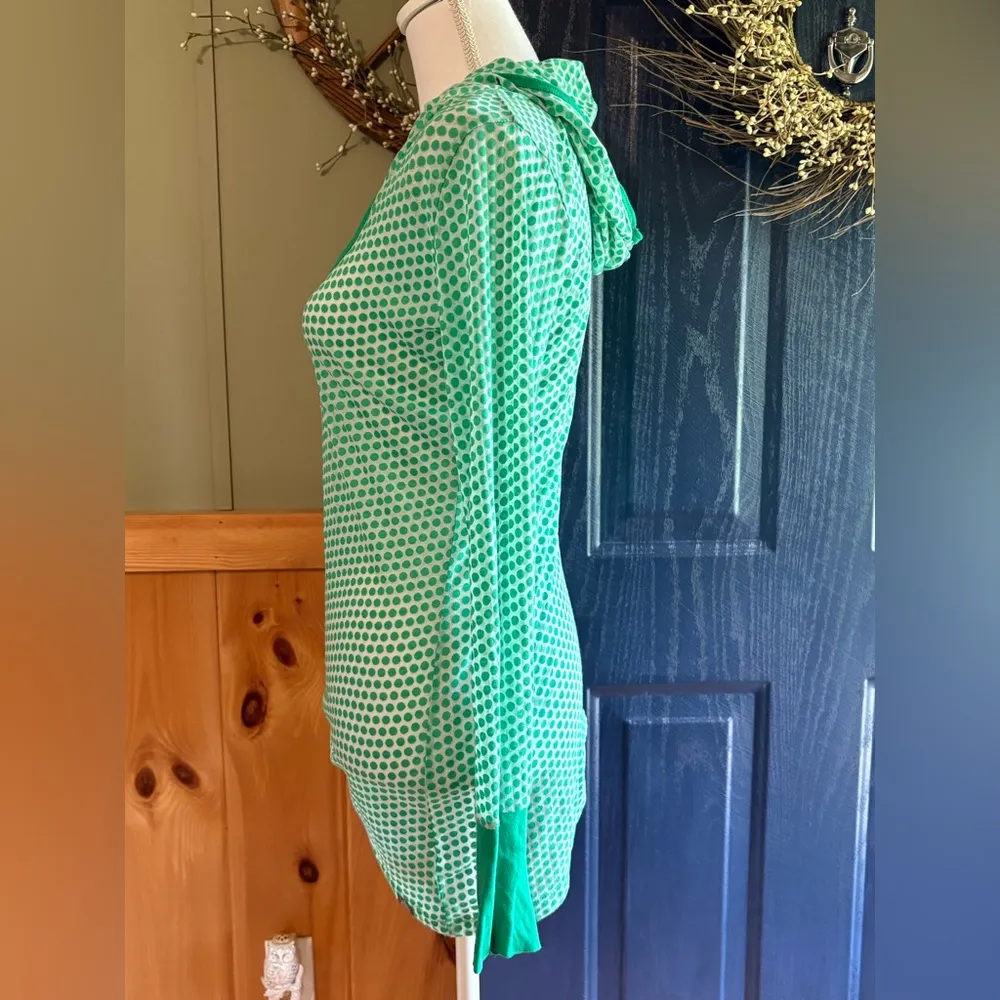 Prana Polka Dot Swim Coverup with light hood size M - Image 4