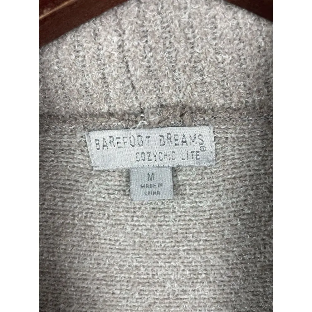 Barefoot Dreams Taupe 452 Cozychic Lite Knit Open Front Cardigan Sweater Sz M - Image 5