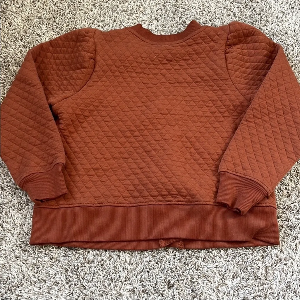Time & True Quilted Sweater Brown Size L - Image 3