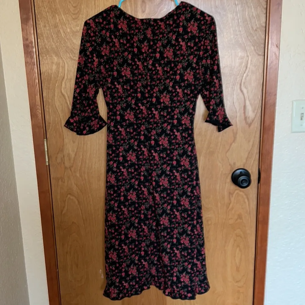 Wrap Floral Midi Dress - Image 4