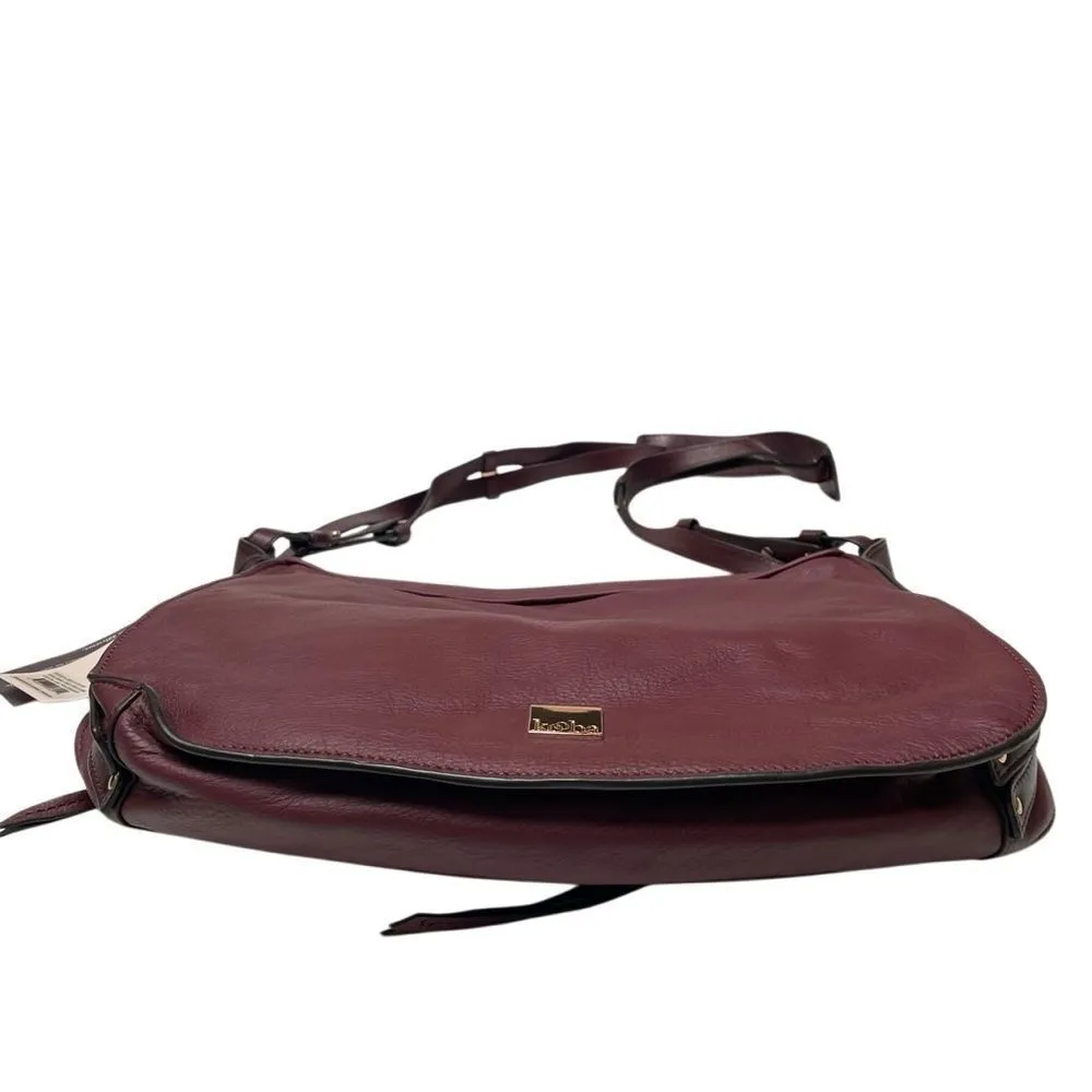 Kooba Leroy hobo crossbody handbag wildberry burgundy red NEW - Image 8