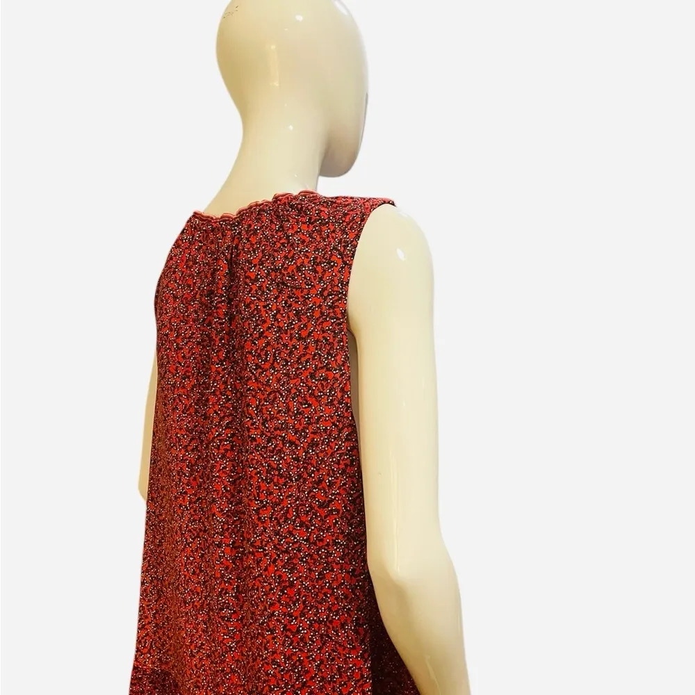 Max Studio Red Floral Print Tiered Sleeveless Flowy Tiered Shift Sundress Size 8 - Image 10